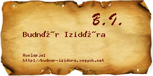 Budnár Izidóra névjegykártya